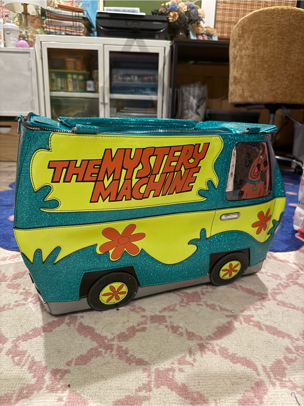 Scooby-Doo The Mystery Machine Glitter Van Duffle - Teal & Green